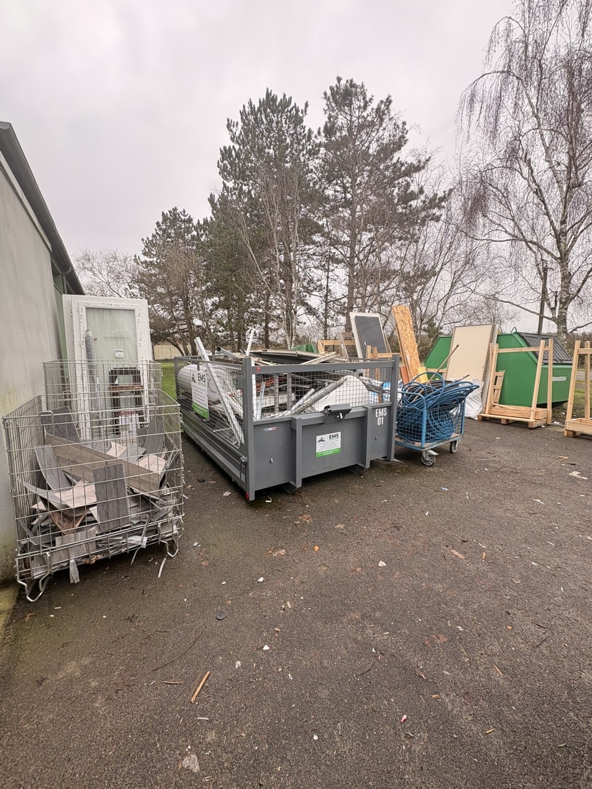 Benne EMS Recyclage sur chantier de renovation